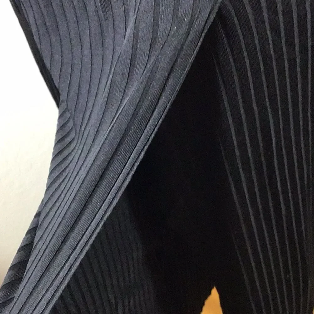 Zara Trafaluc Pants Black Elastic High Waist Culottes Split Seam Wide Leg Size S